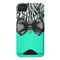 Sweet and Sassy Bowed Zebra Print Case Iphone 4 Id Cases