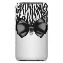 Sweet and Sassy Bowed Zebra Print Case iPod Case-Mate Cases