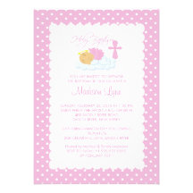 Sweet Angel Baby Girl & Cross Baptism Inviation Custom Invite