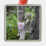 Sweet Angel in a Garden Christmas Tree Ornaments