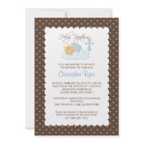 Sweet Baby Boy & Cross Holy Baptism Inviation Announcements