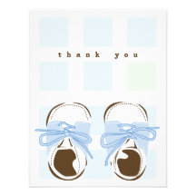 Sweet Baby Boy Saddle Shoe Note Card Personalized Invitations