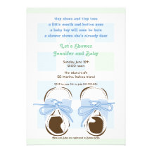 Sweet Baby Boy Saddle Shoe Shower Invitation