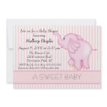 Sweet Baby Light Pink Elephant Baby Shower invitations
