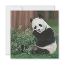 Sweet Bamboo Panda Bear  invitation card