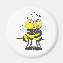 Sweet Bee Couple Fridge Magnet