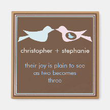 Sweet Bird Family Couple with Baby Fridge Magnet