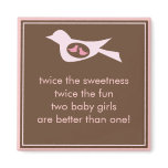 Sweet Bird Mummy with Twin Baby Girls Magnets