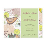 Sweet Birds Floral Garden Save The Date Postcard