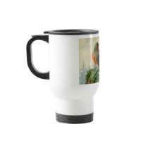 Sweet Birds Vintage Postcard Print Insulated Mug