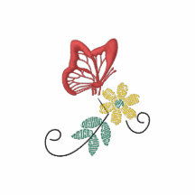 Sweet Butterfly Embroidered Top Polo Shirt