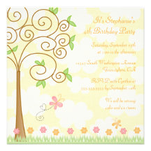 Sweet butterfly garden birthday party invitation