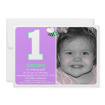 Sweet Buzzy Bee One Year Photo Invite 2