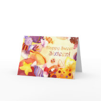 Sweet Candies for Sweet 16th Birthday Greeting Cards