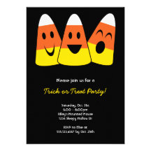 Sweet candy corn trio trick or treat Halloween Personalized Announcements