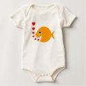 Sweet Cartoon Goldfish Valentine Creeper t-shirts