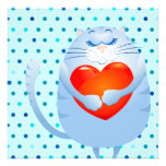 Sweet cat in love, invitation
