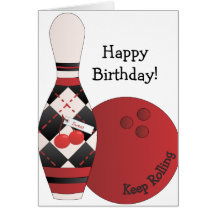 Sweet Cherry Argyle Bowling Design Cards