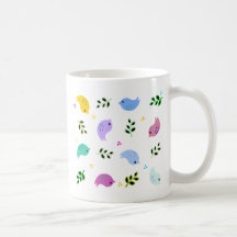 Sweet Colourful Birds Pattern Coffee Mugs