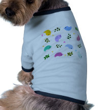 Sweet Colourful Birds Pattern Dog Shirt