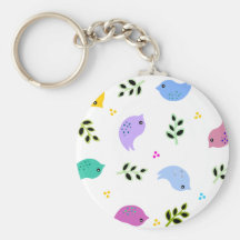 Sweet Colourful Birds Pattern Keychain