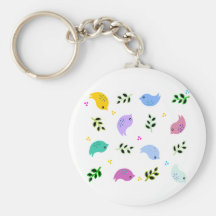Sweet Colourful Birds Pattern Keychains