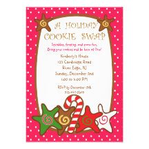 Sweet & Colourful Holiday Cookie Swap Invitations