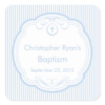 Sweet Cross In Frame Baptism Favour Seal Boy Blue Sticker