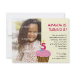 Sweet Cupcake 5th Birthday Party Invitation