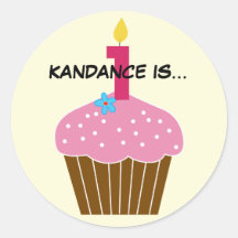 Sweet Cupcake First Birthday Sticker