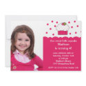 Sweet Cupcake Photo Birthday Invitation