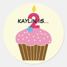 Sweet Cupcake Second Birthday Sticker