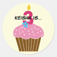 Sweet Cupcake Third Birthday Sticker