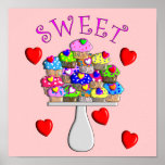 Sweet Cupcakes Art Poster-3D Embossed Style posters