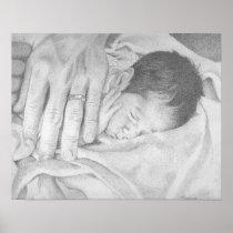 Sweet Dreams Baby Black and White Poster