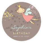 Sweet Fairy Stars Birthday Party Gift Tag Sticker