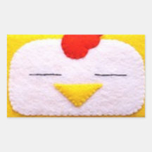 Sweet fluffy chicken rectangular sticker