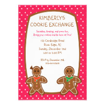 Sweet Gingerbread  Cookie Exchange Invitations