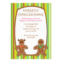 Sweet Gingerbread Cookie Exchange Invitations