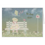 Sweet girl in springtime greeting cards