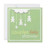 Sweet Green Mobile Couples Baby Shower Invitation