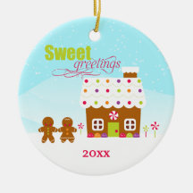 Sweet greetings gingerbread house holiday ornament