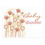 Sweet Groovy Blooms Baby Shower Postcards