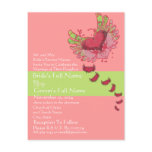 Sweet Heart Raspberry & Lime Wedding Invitation postcards