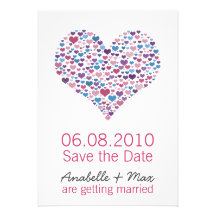 Sweet-Heart Save the Date Personalized Invitations