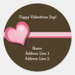 Sweet Heart Valentines Day Round Address Labels stickers
