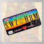 Sweet Home Alabama Canvas (Map Series) posters