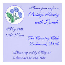 Sweet Hydrangea Bridge Party Personalized Announcement