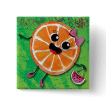 Sweet Kawaii Orange Lady buttons