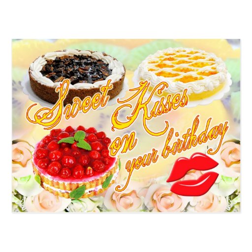 Sweet Kisses on your Birthday! Post Card